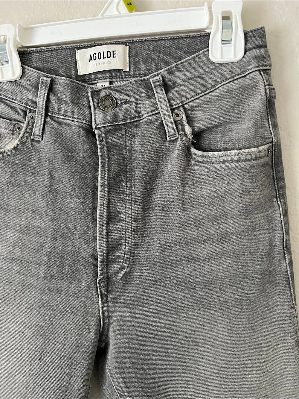 Like New! AGOLDIE Nico High Rise Slim Jeans Button Fly Organic Cotton Blend 24